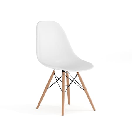 Flash Furniture Elon Chair, White Back, 18-1/4 in W 22-1/2" L 31-1/2" H FH-130-DPP-WH-GG